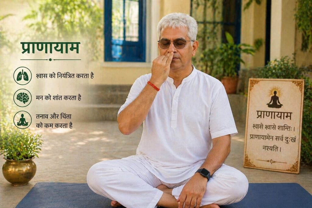 Pranayama breathing technique for Vedic stress relief